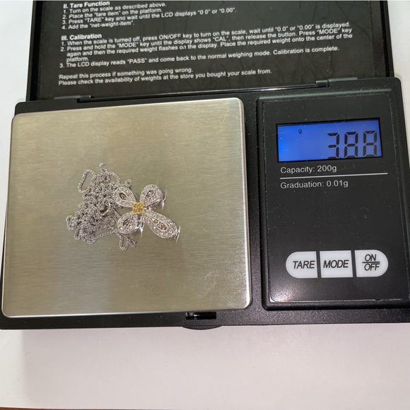 Solid 14K White Gold Natural Diamond Colors Religious Cross Pendant Necklace - Picture 12 of 17